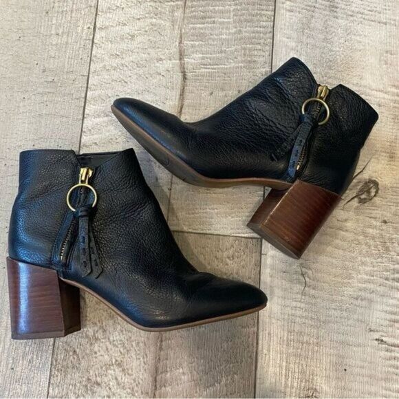 Franco Sarto Shoes - Franco Sarto Callahan Black Leather Booties